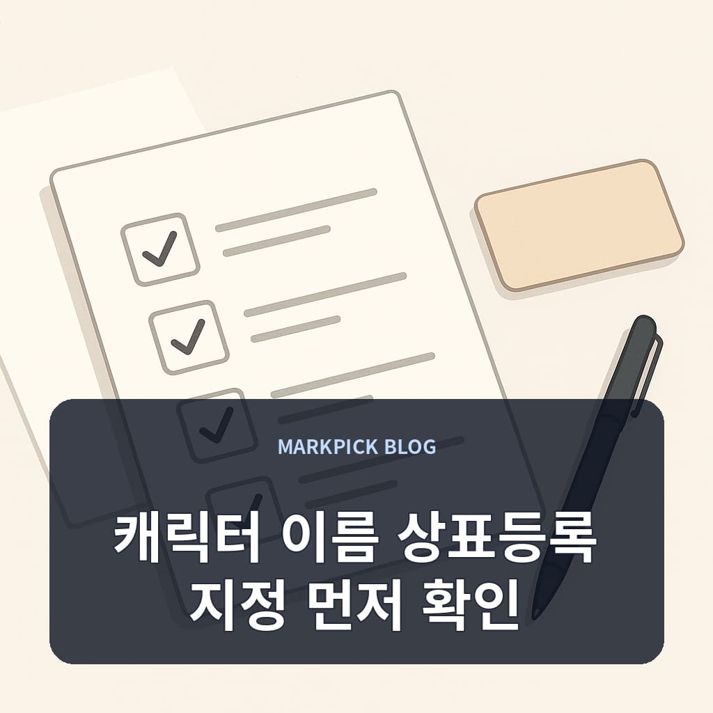 캐릭터 이름 상표등록 지정 먼저 확인