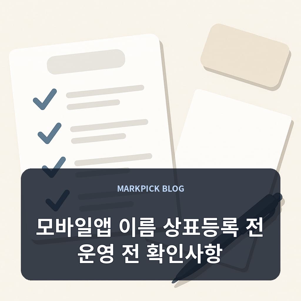 모바일앱 이름 상표등록 전 운영 전 확인사항