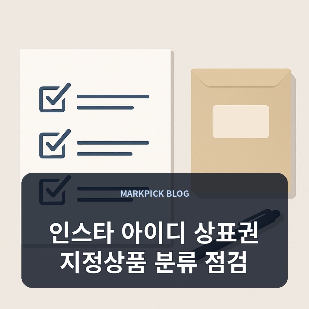 인스타 아이디 상표권 지정상품 분류 점검