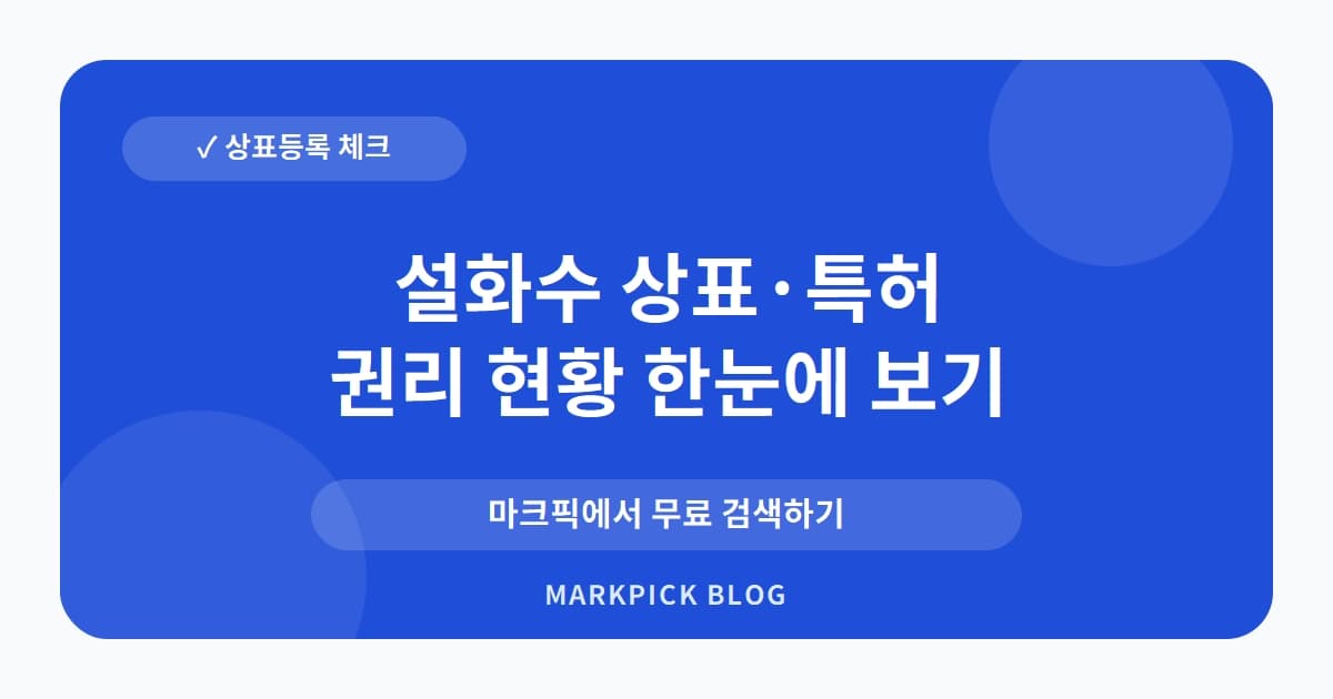 설화수 상표 · 특허, 화장품 아닌 세제로 출원? 소멸된 권리의 비밀