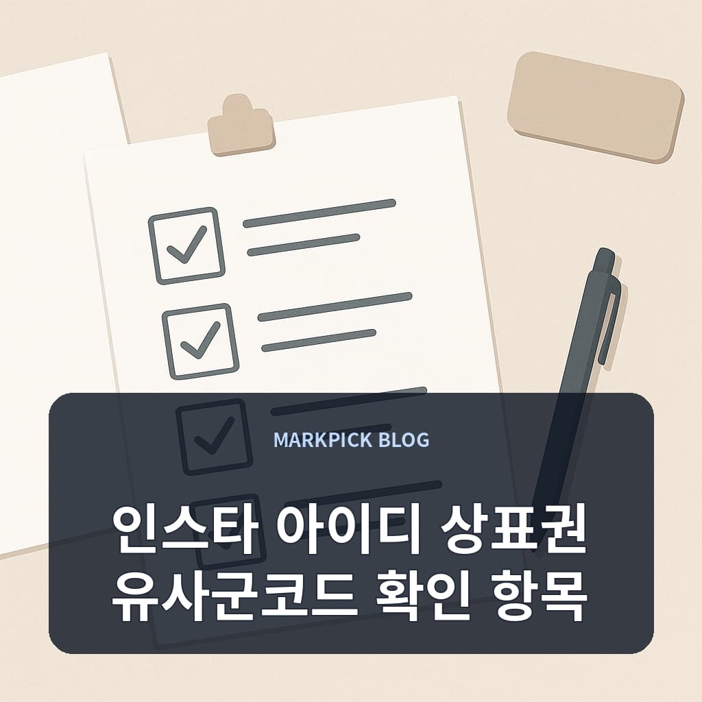 인스타 아이디 상표권 유사군코드 확인 항목
