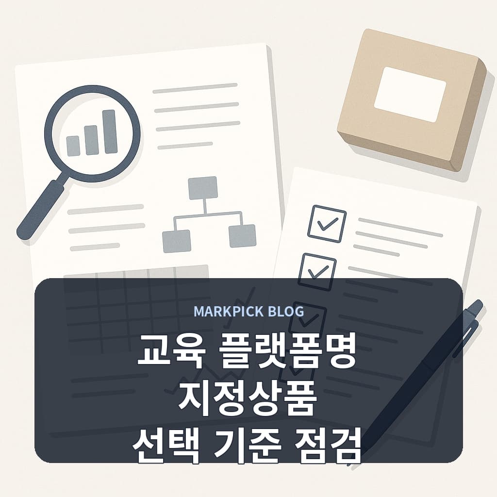 교육 플랫폼명 지정상품 선택 기준 점검