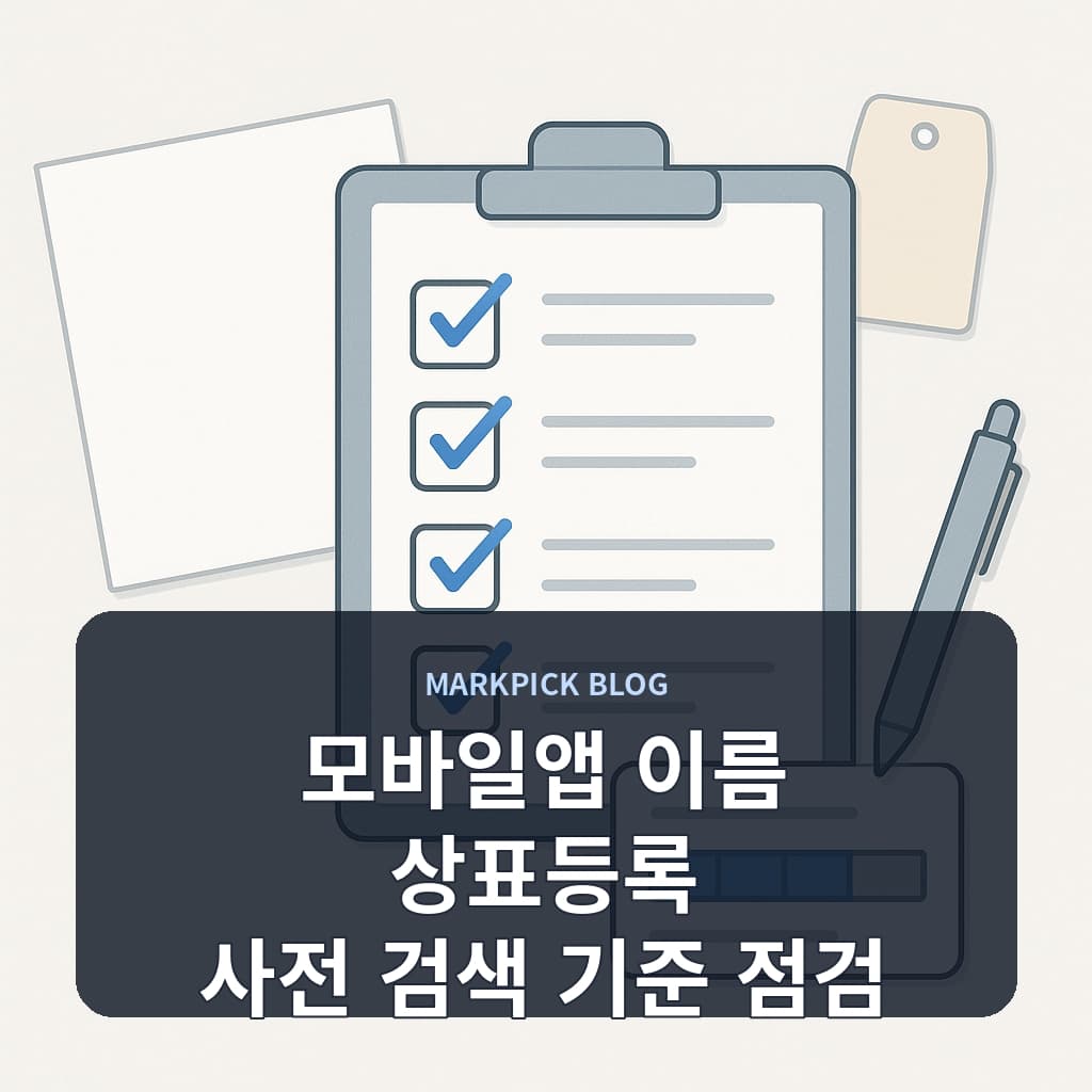모바일앱 이름 상표등록 사전 검색 기준 점검